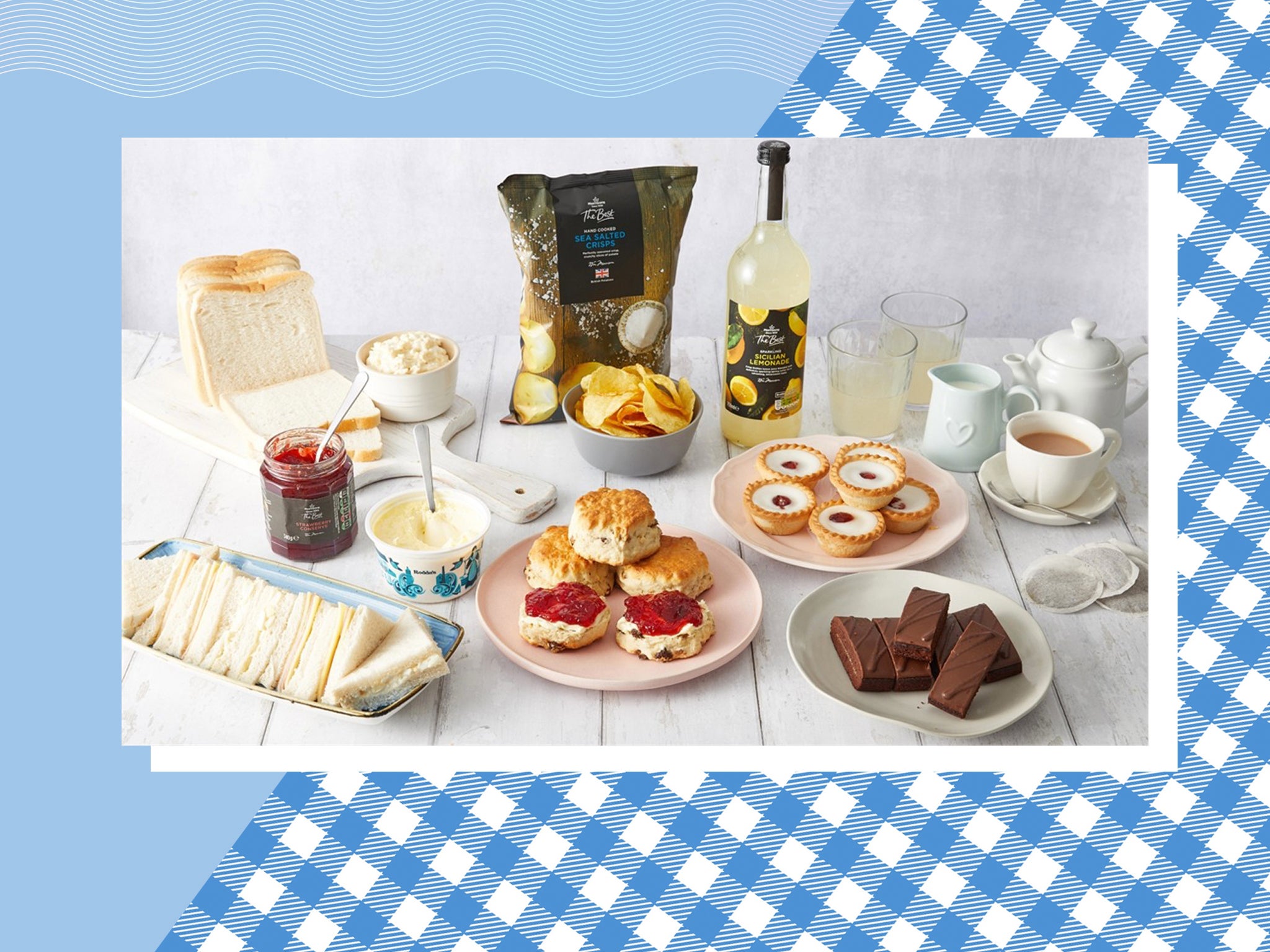 Morrisons Mother’s Day afternoon tea Sandwiches, scones and Prosecco